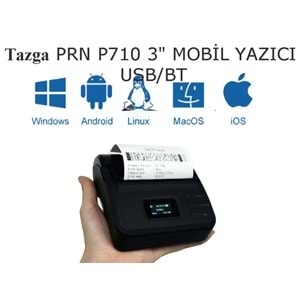 TAZGA PRN P710 MOBİL 80 MM YAZICI USB/BT / EKRANLI