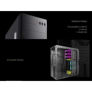 VENTO TA-K61 350W Siyah-Gri Mid Tower ATX Kasa