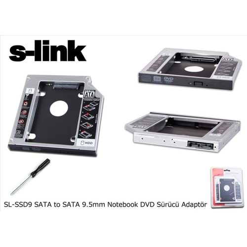 S-LINK SL-SSD9 9.5mm SATA Siyah Notebook Ekstra Hdd Yuvası