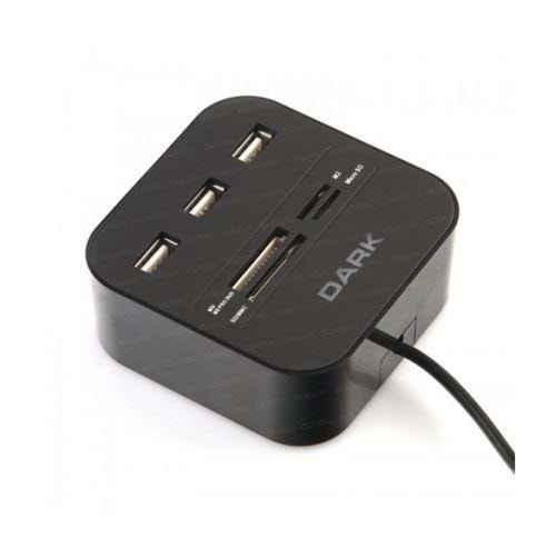 DARK DK-AC-UCR202 Çoklu Yapı USB 2.0 + 3 USB Port Harici Kart Okuyucu