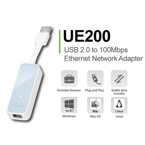 TP-LINK UE200 USB 2.0 10/100 Ethernet Adaptörü