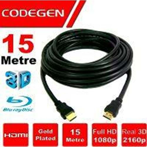 CODEGEN CPS150 15 Mt ALTIN KAPLAMA UÇLU HDMI Kablo