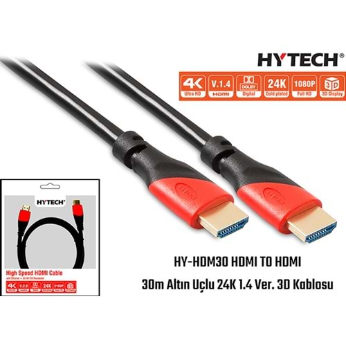 HYTECH HY-HDM30 30 Mt Altın Uçlu 24K 1.4 Ver. 3D HDMI Kablo