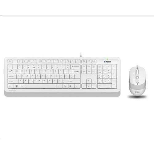 A4 TECH F1010 Q Türkçe USB Multimedya Beyaz 1600dpi Klavye+ Mouse