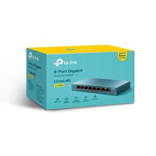 TP-LINK LS108G 8 Port 10/100/1000 Yönetilemez Çelik Kasa Switch