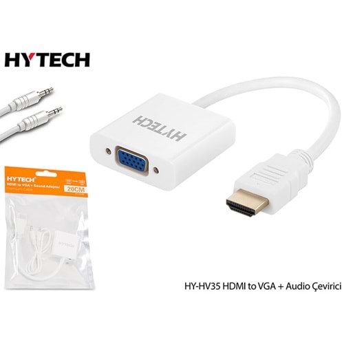 HYTECH HY-HV35 HDMI to VGA + Audio Çevirici Adaptör