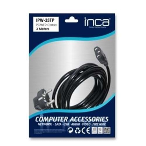 INCA IPW-33TP 3 Mt 0.75mm PC Power Kablosu