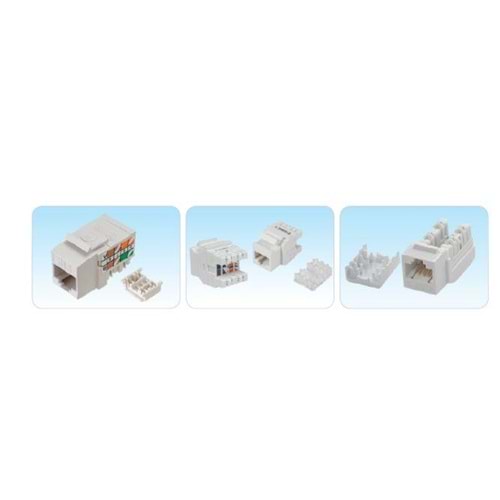 HCS J6E-00873 CAT6 UTP 180 derece Keystone Jack
