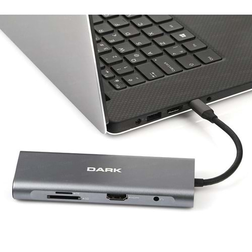 DARK DK-AC-U31X36 USB 3.1 Type-C - USB 3.0+ Ethernet/HDMI/TF SD Çoklayıcı