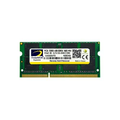 TWINMOS MDD3L4GB1600N 4GB DDR3 1600Mhz Notebook Bellek 1.35 Volt