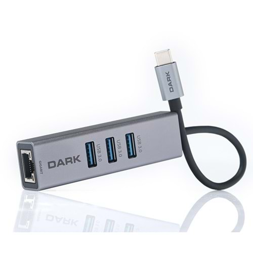 DARK DK-AC-U31X3GL Type-C to RJ45 Gigabit 3xUSB 3.0 Hub Çoklayıcı