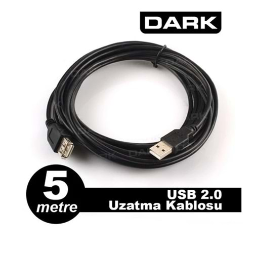 DARK DK-CB-USB2EXTL500 5 Mt USB 2.0 USB Uzatma Kablosu