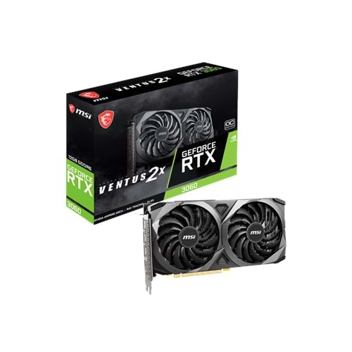 MSI RTX 3060 VENTUS 2X 12G OC 12GB Geforce RTX3060 GDDR6 192bit HDMI 3xDP 16x Ekran Kartı