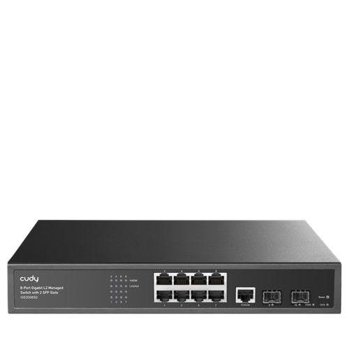 CUDY GS2008S2 8 Port 10/100/1000 Yönetilebilir (L2) 2 SFP (1GB) Rack mount Switch