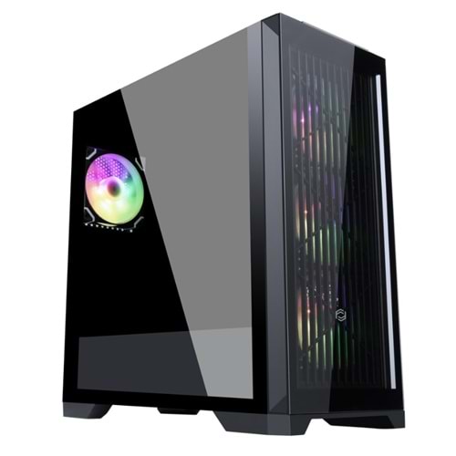 FRISBY FC-9455G VETRO 850W 80+ Bronze Siyah Dual-Ring RGB Fan Mid Tower ATX Kasa