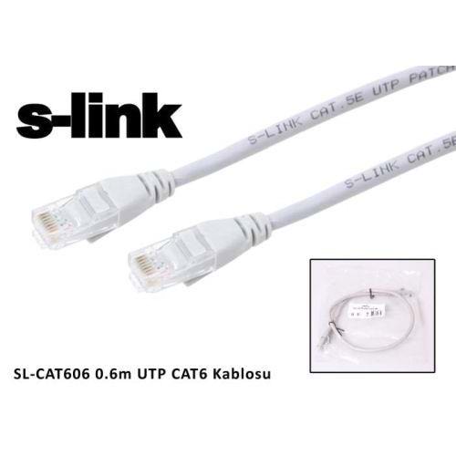 S-LINK SL-CAT606 CAT6 UTP 0.6 Metre Gri Patch Cord