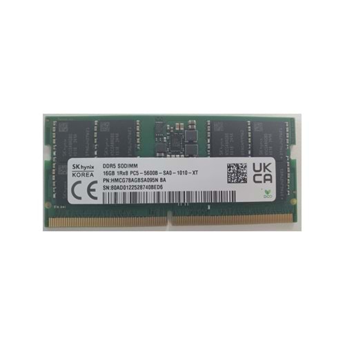 HYNIX 16GB (Tek Parça) DDR5 5600MHz Notebook Bellek