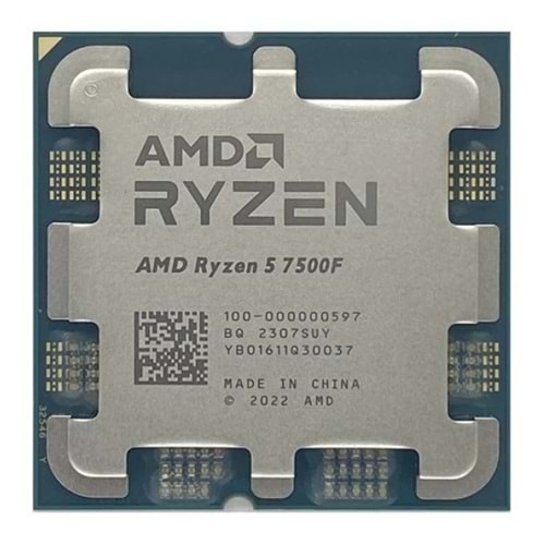 AMD Ryzen 5 7500F (6 Çekirdek) 3.7GHz ~ 5.0GHz 32mb AM5 İşlemci Tray (Fansız)