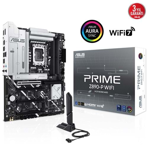 ASUS PRIME Z890-P WIFI Z890 DDR5 (Vga Yok) GLan 2.5G ATX HD DP TND US3 M2 WİFİ7 BT 1851p Anakart