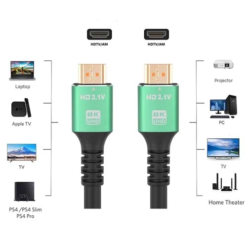 CODEGEN CPS8K15 1.5 Mt 8K 60HZ HDMI 2.1 METAL BAŞLIK HDMI KABLO