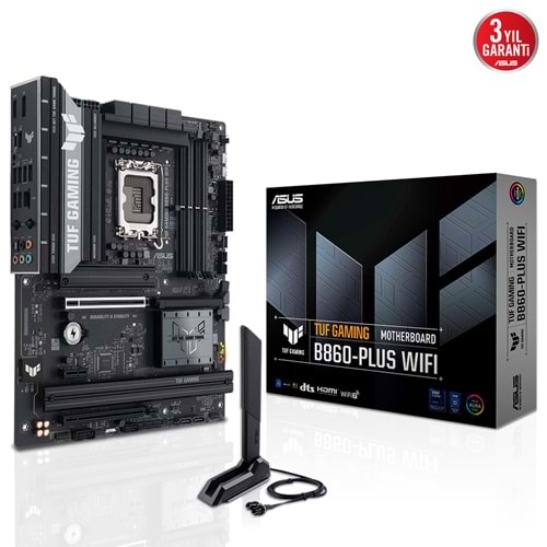 ASUS TUF GAMING B860-PLUS WIFI B860 DDR5 (Vga Yok) GLan 2.5G ATX HD DP TYP-C OPT WIFI BT RGB 1851p Anakart