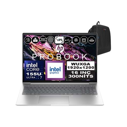 HP ProBook 460 G11 9Y7B8ET-32G Ultra 7-155H 32GB 512GB SSD 4gb RTX2050 16