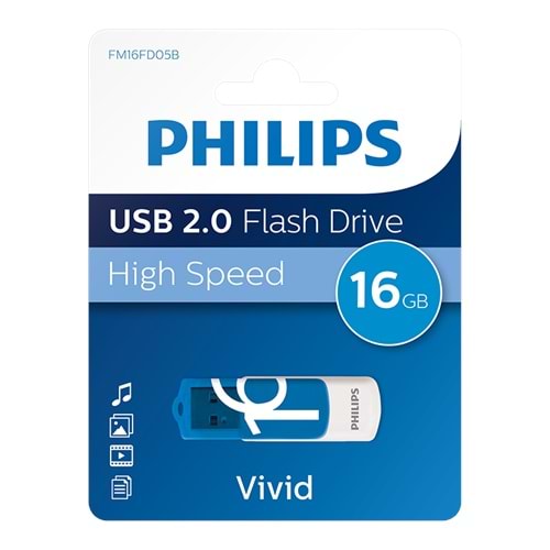 PHILIPS FM16FD05B/00 16GB USB2.0 Mavi/Beyaz USB Bellek