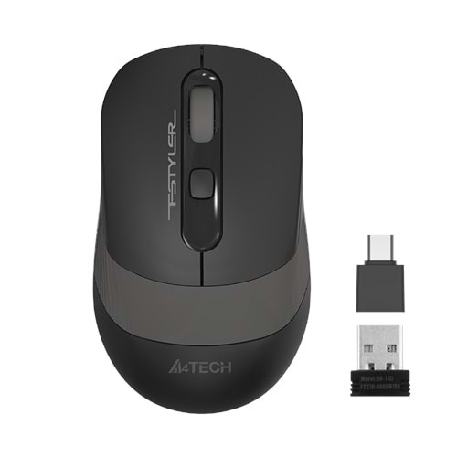 A4 TECH FG10CS AIR2 Nano Alıcılı Kablosuz 2000dpi Gri Sessiz Şarjlı Mouse