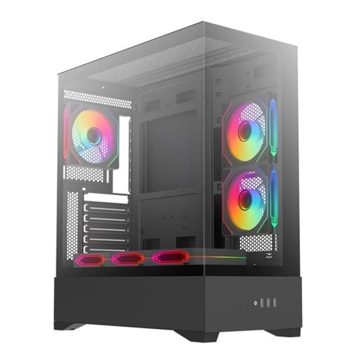 DARK DKCHDIAMONDPRO Diamond PRO Powersız Siyah Tempered Glass Mid Tower ATX Kasa