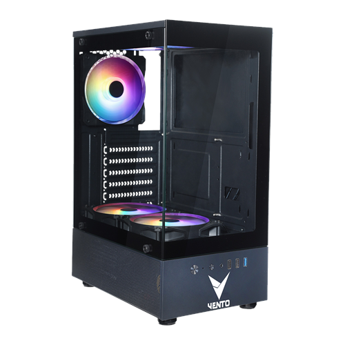 VENTO VG2803F 650W Siyah Temper Camlı Mid Tower ATX Kasa