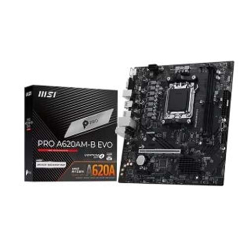 MSI PRO A620AM-B EVO A620 DDR5 Vga GLan mATX HDMI M2 USB3.2 AM5 AMD Anakart