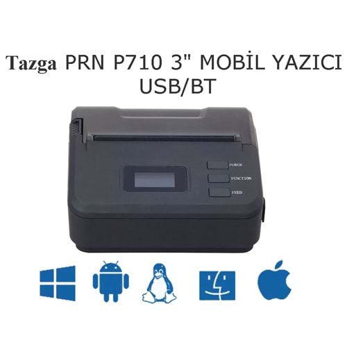 TAZGA PRN P710 MOBİL 80 MM YAZICI USB/BT / EKRANLI
