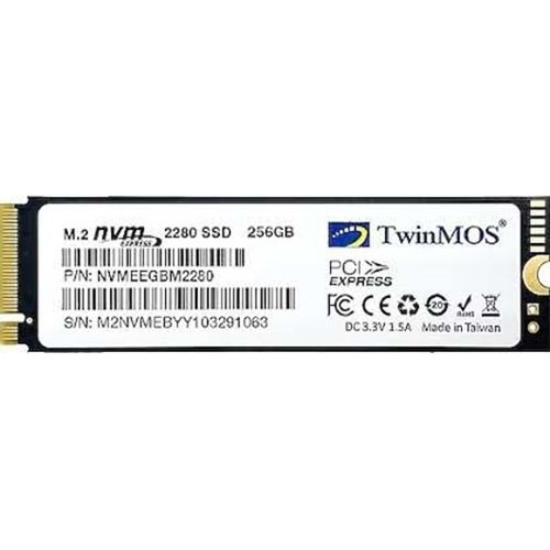 HDD-M2 TWINMOS 256 GB M.2 PCIE NVME 3600/3250 NVME256GB2280AP