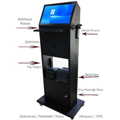 TAZGA KSK-1850 ÇEKMECELİ I5 6.NESİL / 8 GB RAM / 256 GB NVM /18.5 EKRAN KIOSK