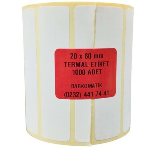 80X20MM TEKLİ 1000Lİ TERMAL ETİKET