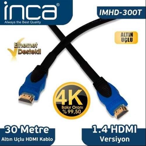 İNCA IHMI-300T 30MT 1,4V 3D ALTIN UÇLU HDMI KABLO
