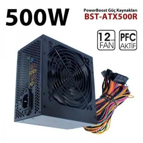 POWER BOOST BST-ATX500R 500W Siyah Power Supply ATX POWER SUPPLY