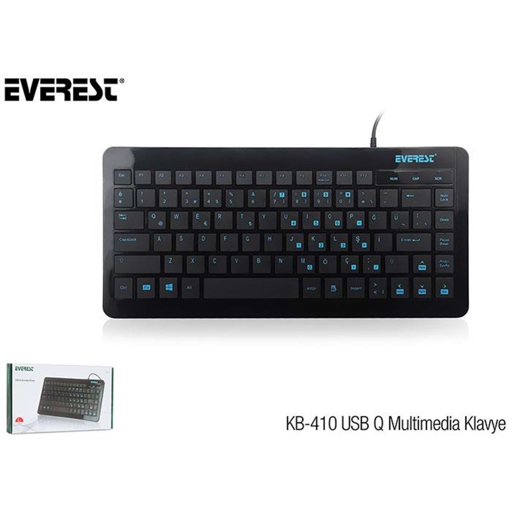 EVEREST KB-410 Q USB Mini Siyah Klavye