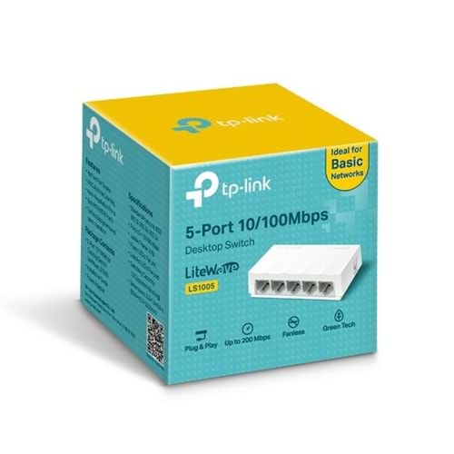 TP-LINK LS1005 5 Port 10/100 Yönetilemez Plastik Kasa Switch
