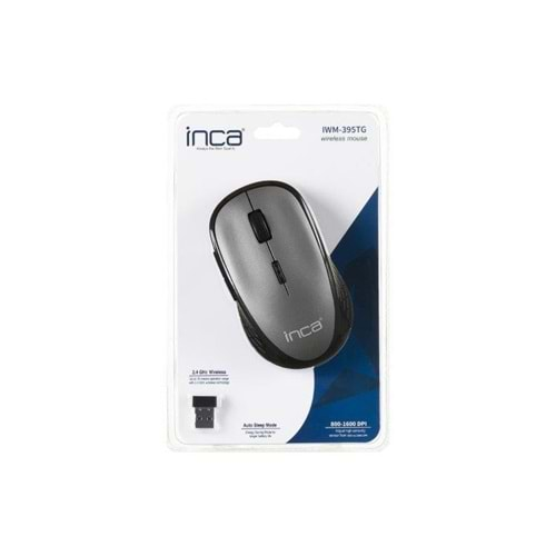 INCA IWM-395TG Nano Alıcılı Kablosuz 1600dpi Gri Mouse