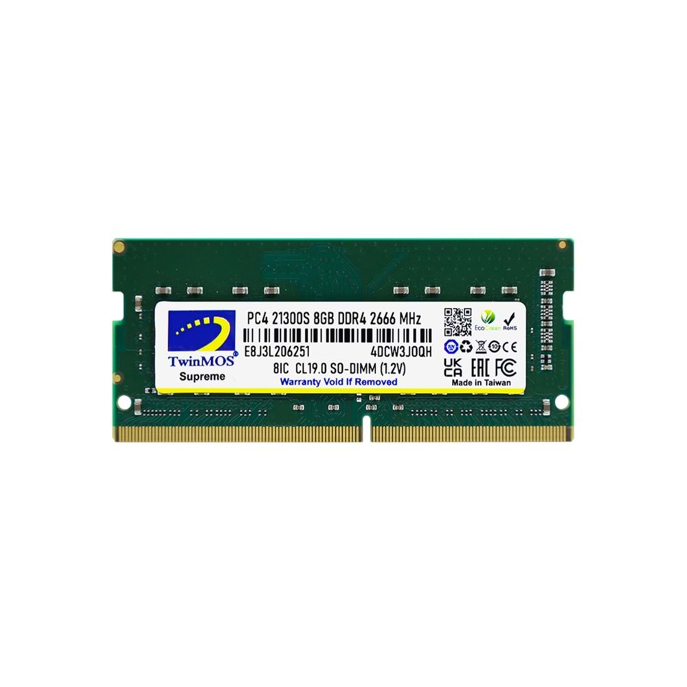 TWINMOS MDD48GB2666N 8GB DDR4 2666Mhz Notebook Bellek