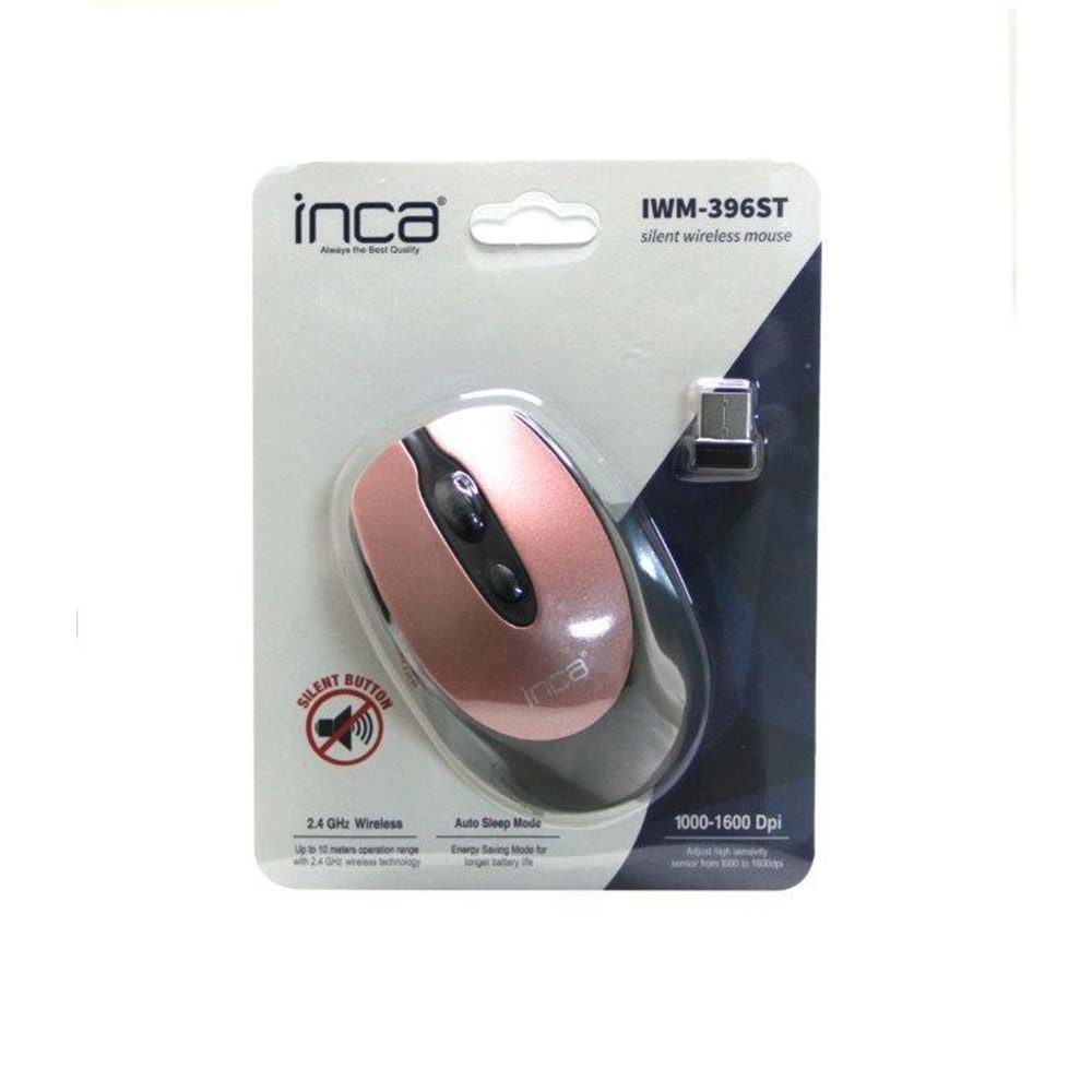 INCA IWM-396ST Nano Alıcılı Kablosuz 1600dpi ROSE GOLD Sessiz Mouse