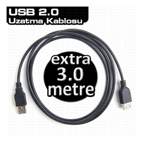 DARK DK-CB-USB2EXTL300 3 Mt USB 2.0 USB Uzatma Kablosu