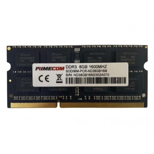 PRIMECOM PCR-ND38G16M 8GB DDR3 1600Mhz Notebook Bellek 1.35 Volt