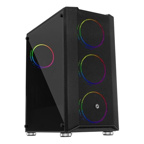 FRISBY FC-9405G 650W 80+ Siyah Dual-Ring RGB Fan Mid Tower ATX Kasa