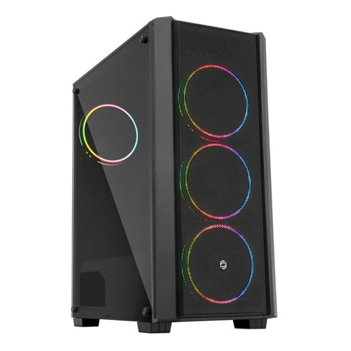 FRISBY FC-9415G 500W Siyah Double Slim Ring Fan Mid Tower ATX Kasa