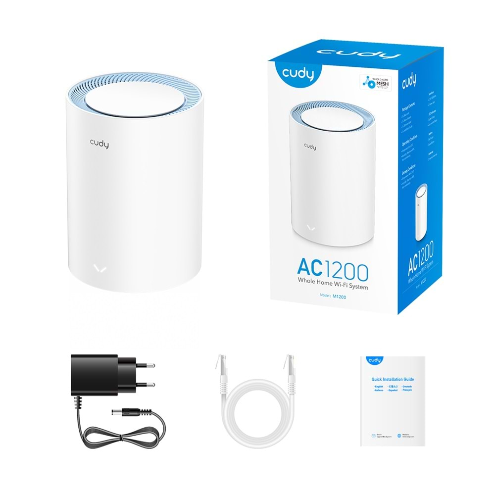 CUDY M1200(1-Pack) 2 Port 10/100Mbps AC1200 2 Anten Masaüstü