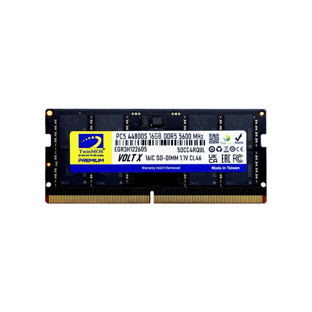 TWINMOS TMD516GB5600S46 16GB (Tek Parça) DDR5 5600MHz Notebook Bellek