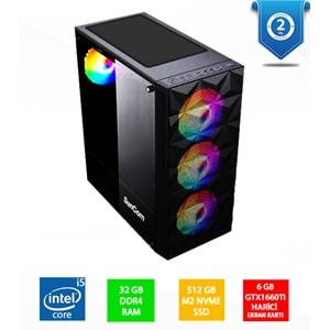 SUNCOM Gaming SG1-107 i5-11400F 32GB 512GB SSD 6gb GTX1660Ti DOS Masaüstü PC