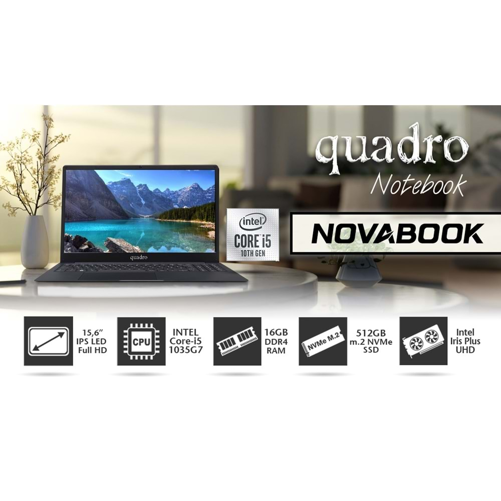 QUADRO NovaBook IN16-1650P-CS i5-1035G7 16GB 512GB SSD O/B Intel UHD 15.6